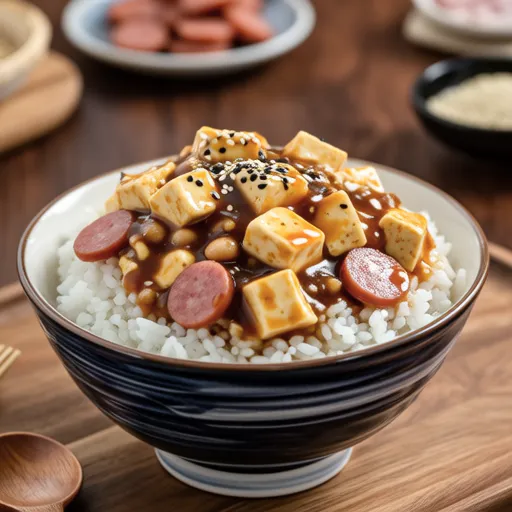 Egg Tofu Soy Sauce Rice Bowl