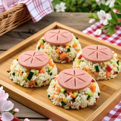 Spring Picnic Lunchbox - Vienna Sausage Flower Rice Balls