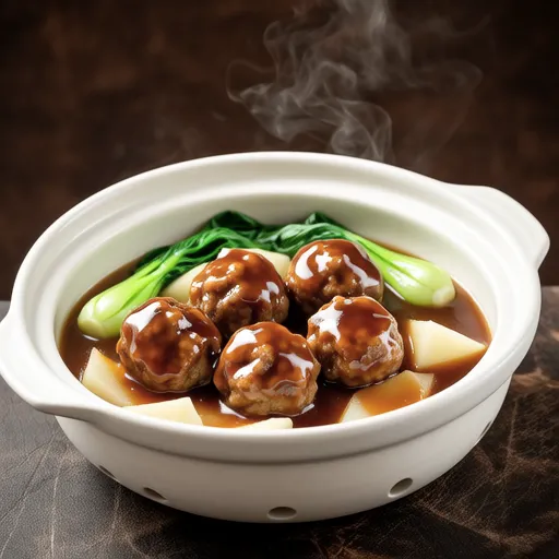 Simmered Chicken and Hijiki Meatballs