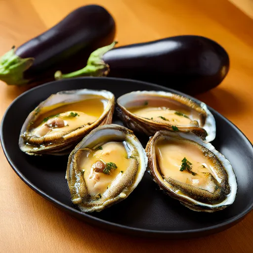 Abalone e melanzane grigliate
