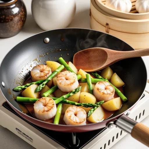 Scallops and Baby Potatoes in Butter Soy Sauce Stir-fry