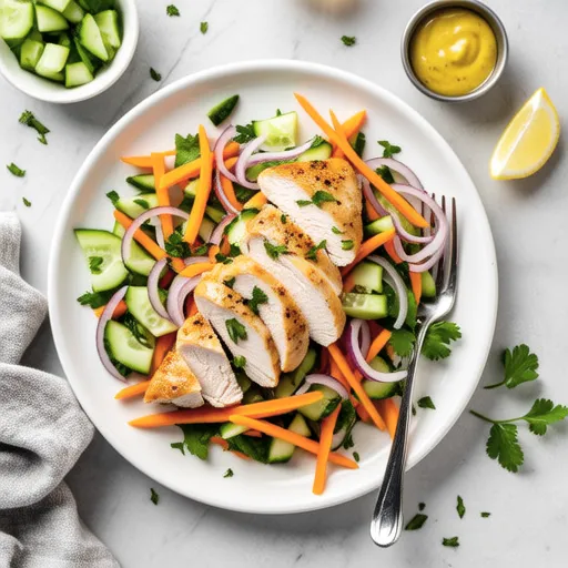 Chicken Tender Salad with Mustard Dressing