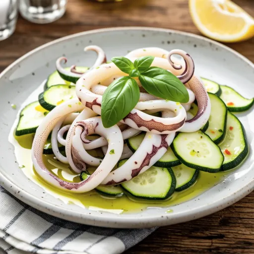 Squid and Zucchini Lemon Salad