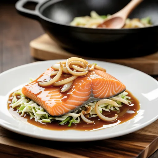 Salmon and Cabbage Stir-fry with Oyster Sauce