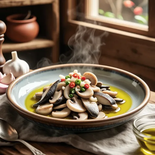 Mushroom and Canned Mackerel Ajillo