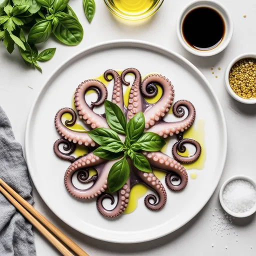 Octopus Carpaccio with Mustard Soy Sauce Flavor