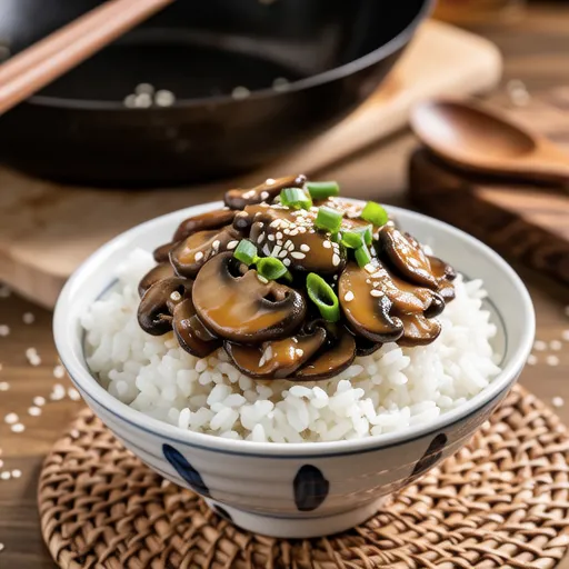 Simple Mushroom Rice Bowl