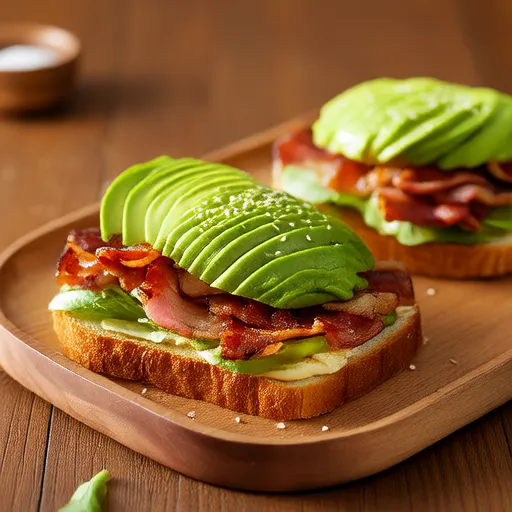 Avocado and Bacon Open Sandwich