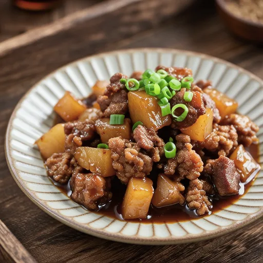 Simmered Pork Mince and Dried Daikon with Zha Cai