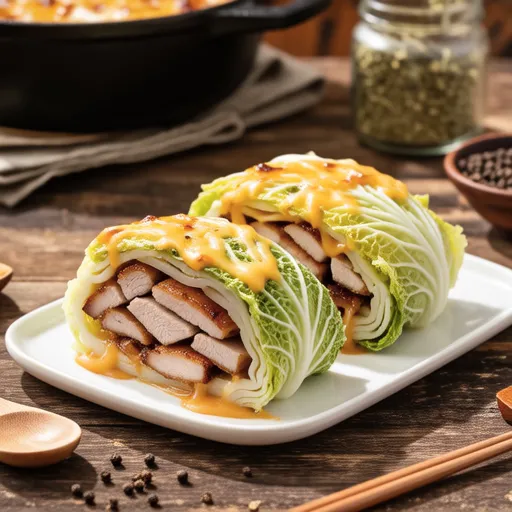 Pork Belly and Cabbage Miso Cheese Bake