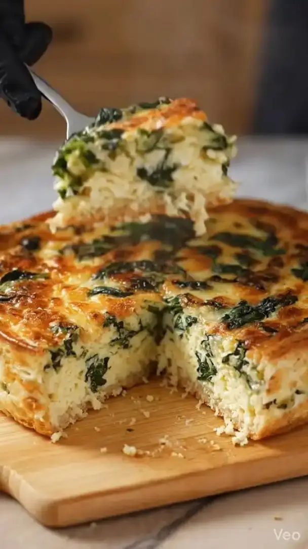 カッテージチーズとほうれん草のクラストレスキッシュ