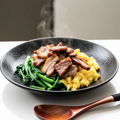 Stir-fried Pork, Wakame, and Egg