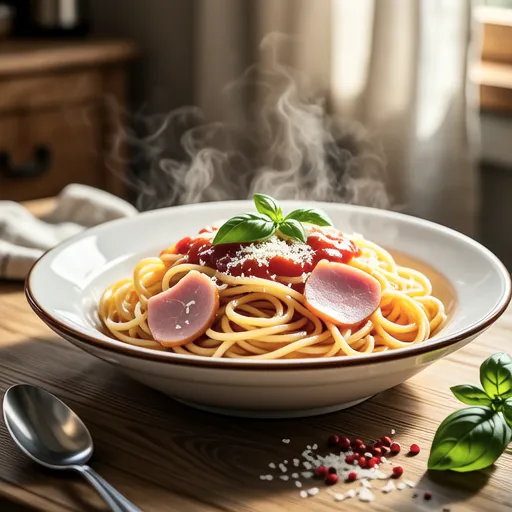 Simple Neapolitan Pasta with Ham and Ketchup