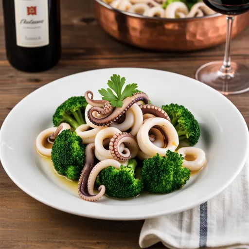 Squid and Broccoli Peperoncino Style