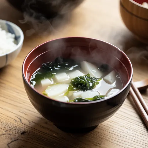 Kiriboshi Daikon and Wakame Miso Soup