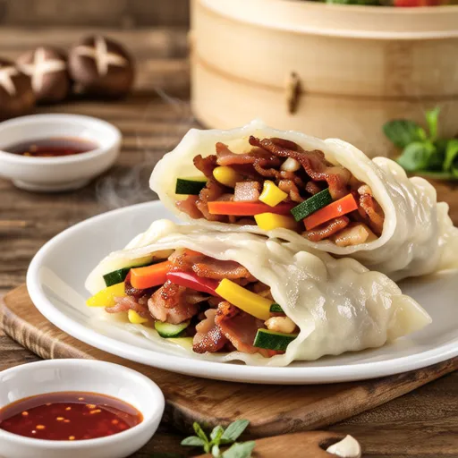 Rice Paper Bacon Vegetable Dumplings