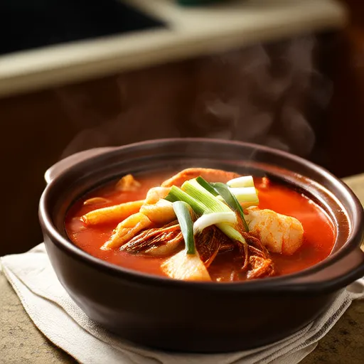 Zuppa di tonno e kimchi