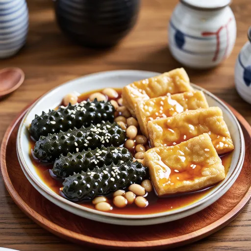 Simmered Kiri Kombu and Fried Tofu