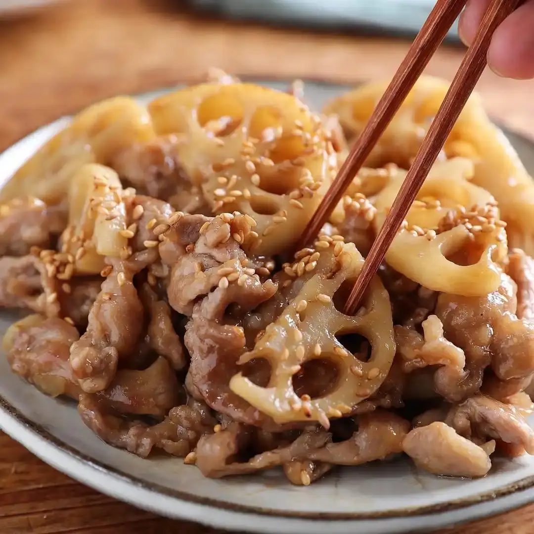 やわらか！豚小間レンコンの甘辛炒め