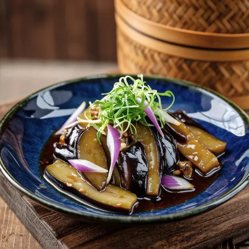 Steamed Eggplant with Bonito Flakes and Ponzu