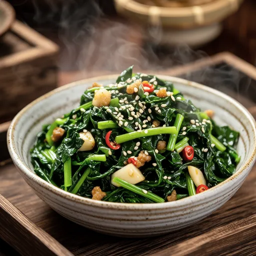 Spicy Stir-fried Okara and Greens