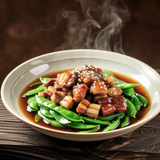 Microwave Pork and Pea Sprouts with Ponzu Sauce