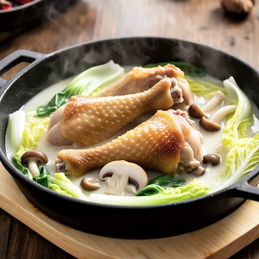 Chicken Thigh and Napa Cabbage Cream Stew