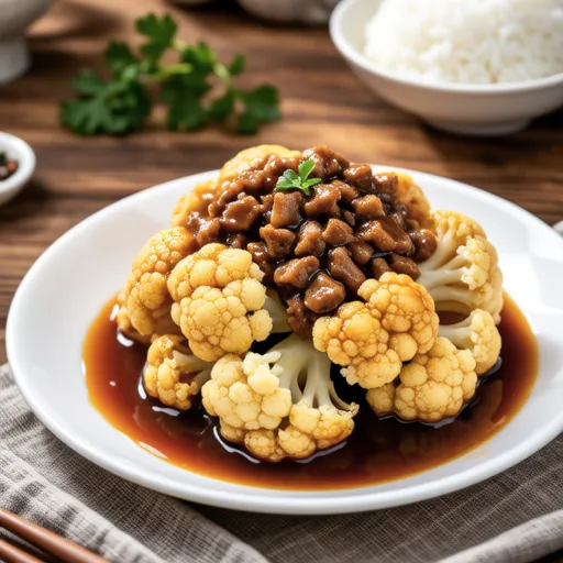 Whole Cauliflower with Meat Sauce