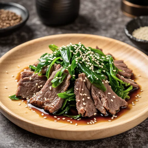 Beef and Komatsuna Sesame Salad