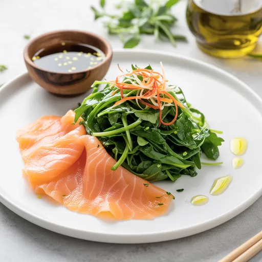Smoked Salmon and Mizuna Salad