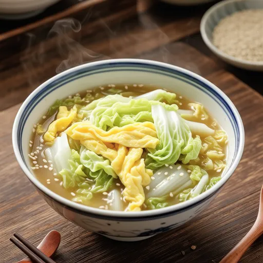 Cabbage and Egg Ginger Soup