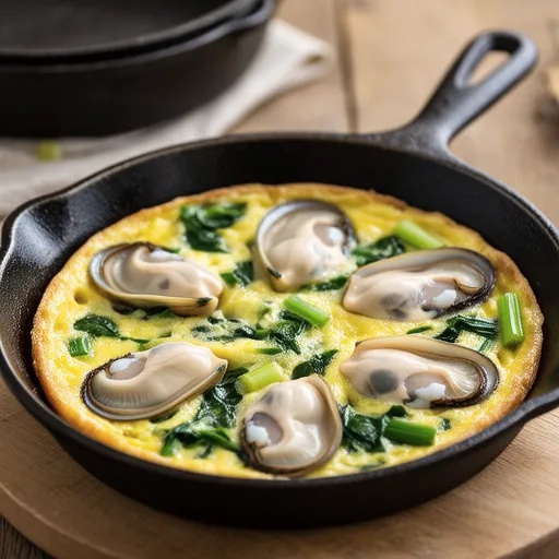 Rich Oyster and Garlic Chive Omelette