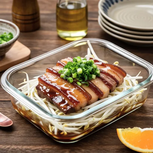 Steamed Bean Sprouts and Pork Belly with Ponzu
