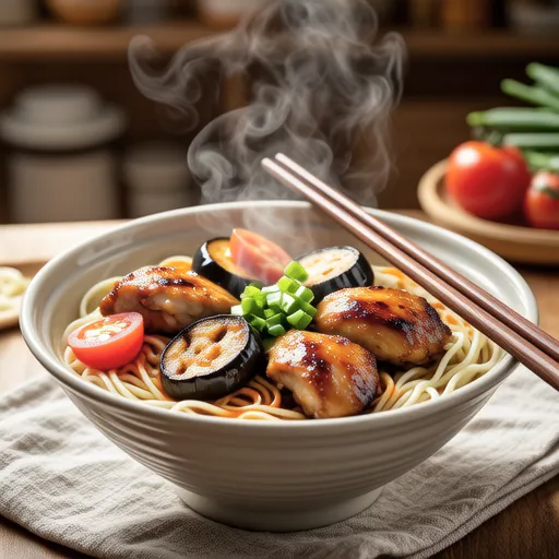 Chicken and Eggplant Somen Noodles