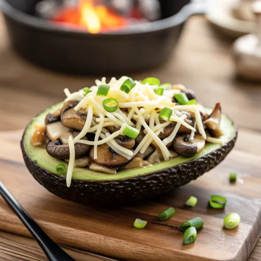 Avocado and Shimeji Soy Milk Miso Gratin