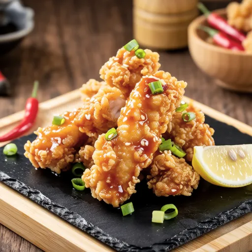 Chicken Breast Karaage with Scallion Lemon Sauce