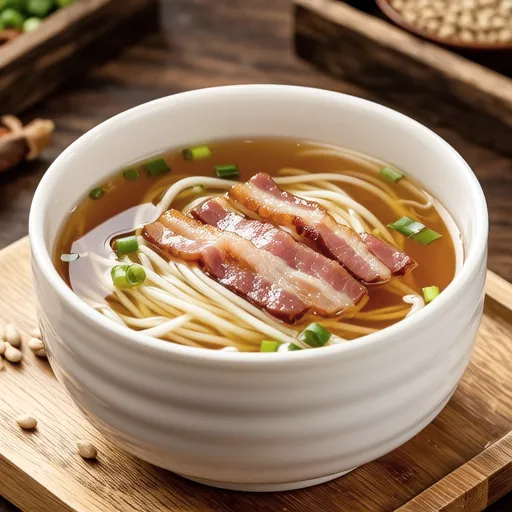 Bean Sprout and Bacon Consommé Soup