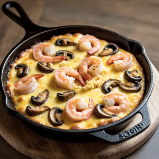 Shrimp and Mushroom Macaroni Gratin