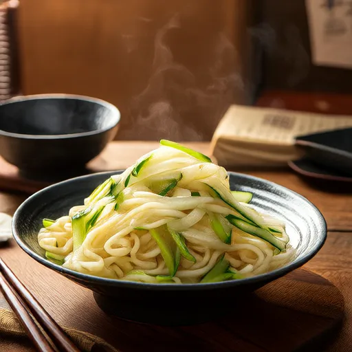 Japon Usulü Soğan ve Salatalıklı Kızarmış Udon