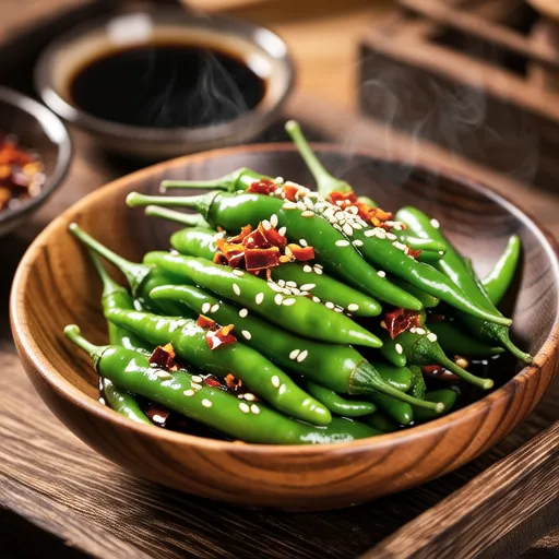 Mom's Steamed Shishito Peppers