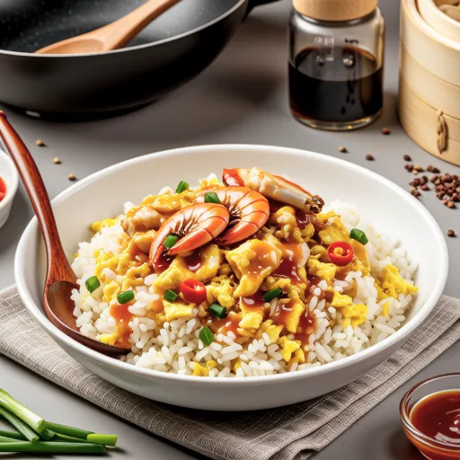 Spicy Crab Fried Rice with Egg Cloud