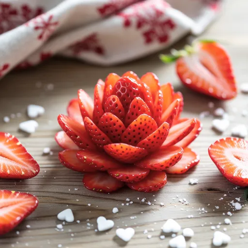 Strawberry Flowers and Heart Shapes for Christmas/Home Party Dessert