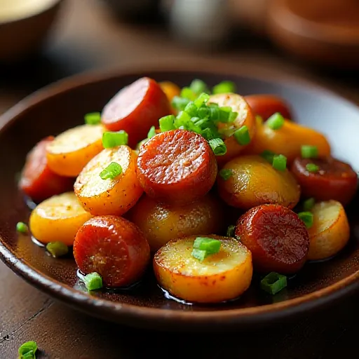 Pommes de terre et saucisses sautées