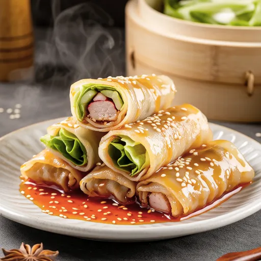 Lettuce Pork Roll with Spicy Ponzu Sauce