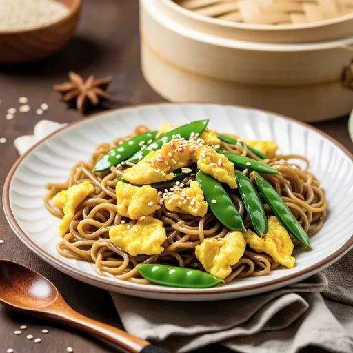 Stir-fried Egg with Natto and Pea Shoots
