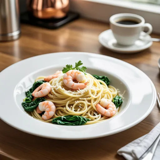 Shrimp and Bok Choy Cream Pasta