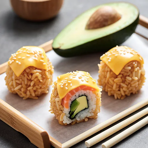 Salmon and Avocado Cheese Rice Balls