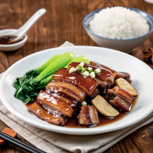 Stir-fried Pork and Garlic Shoots with Oyster Sauce