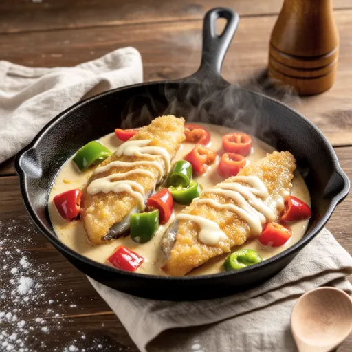 Pan-fried Yellowtail and Bell Peppers with Mayonnaise