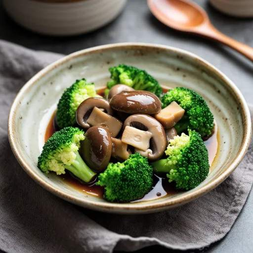 Broccoli and Shimeji Ginger Dressing